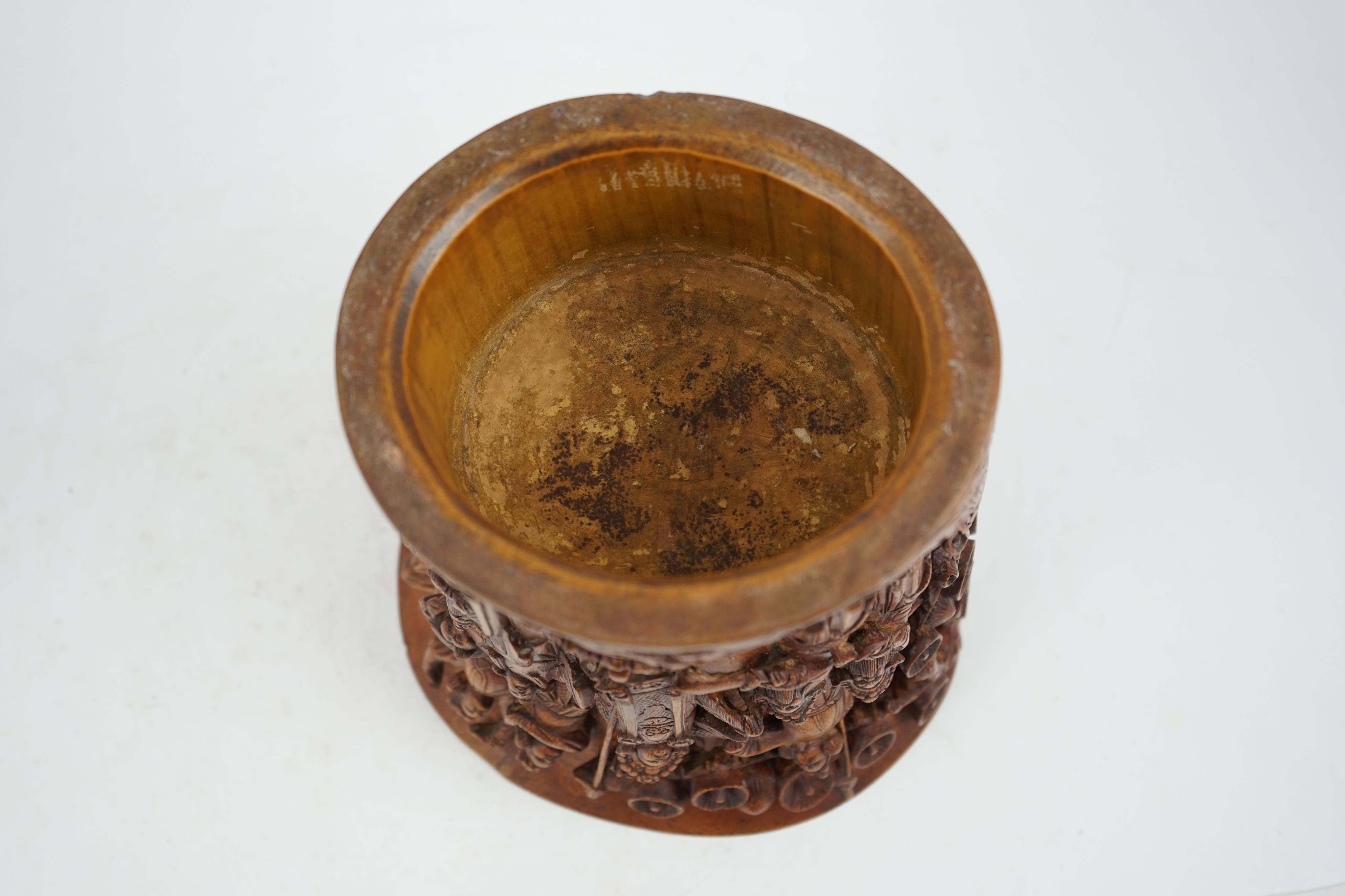 A Chinese bamboo brush pot, 19th century